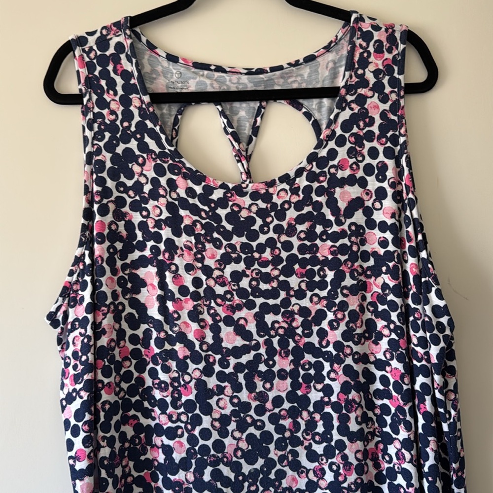 T By Talbots Sleeveless Colorful Printed Twist Back Midi Dress Plus Size 3X - Picture 2 of 7